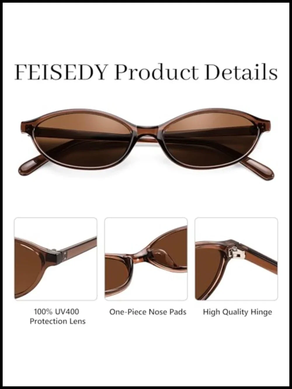 Retro Oval Cat Eye Sunglasses UV400 Protection Lightweight Narrow Shades Y2k